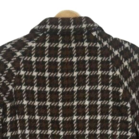 Banana Republic Preppy Wool Houndstooth Plaid Peacoat - Picture 5 of 5